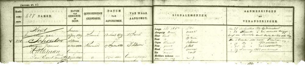 1842 inschrijvingsregister met Evert Hutteman.jpg