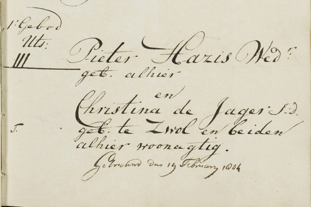1804 trouw Pieter Hazis weduwnaar Alkmaar.jpg