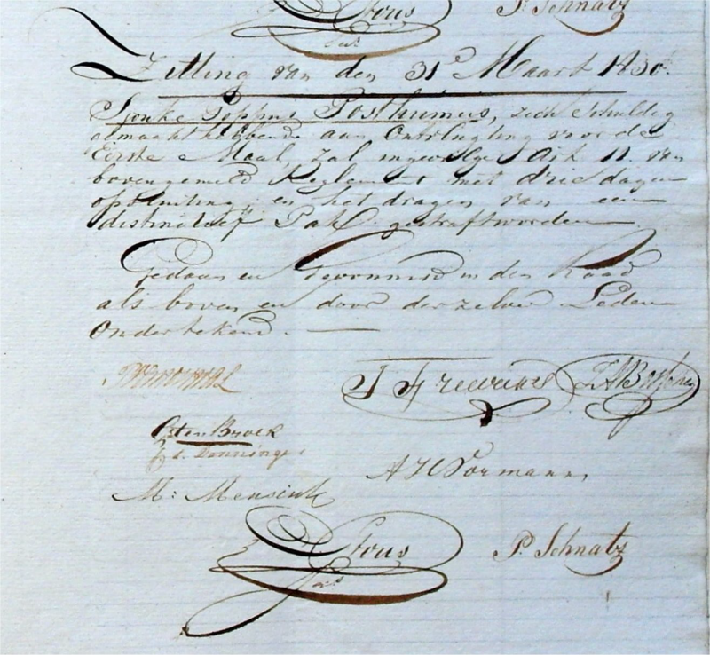 Raad van Tucht 31 maart 1830