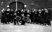 Bekijk detail van "Groepsfoto uit 1938 van de “Ootmarsumsche Boerendansers” voor boerderij Aarnink “De Vinke”."