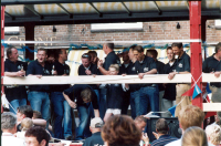 Bekijk detail van "Het feestvierende kampioenselftal van KOSC maakt een zegerit door Ootmarsum."
