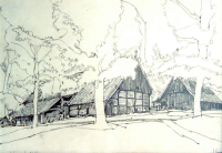 Bekijk detail van "Tekening van Jan Jans: boerderij Weersink in Nutter."