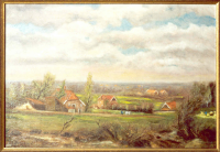 Bekijk detail van "Een schilderij van <span class="highlight">schilder</span> Piet Kleinschmit: boerderijlandschap"