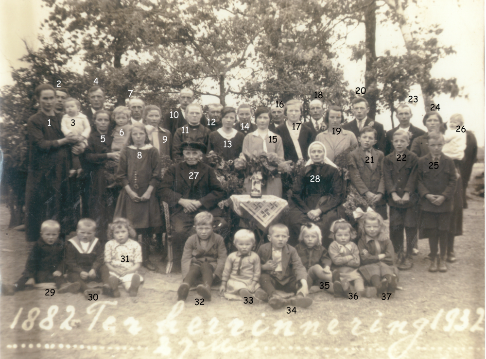 Bekijk detail van "HV04145: De familie Rolleman ter gelegenheid van het 50 jarig huwelijksfeest."