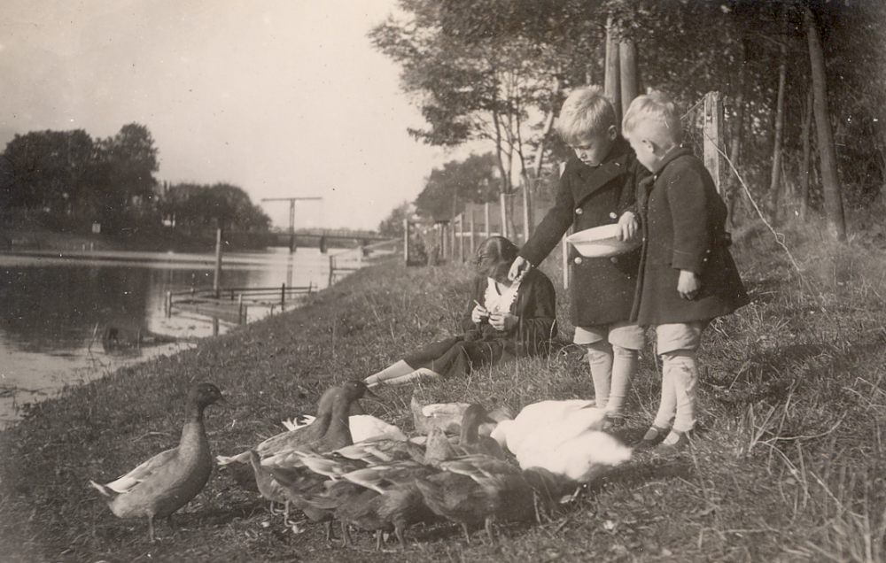 Bekijk detail van "HV10366: Moeder Sipkema uit Hardenberg, met haar beide zonen."