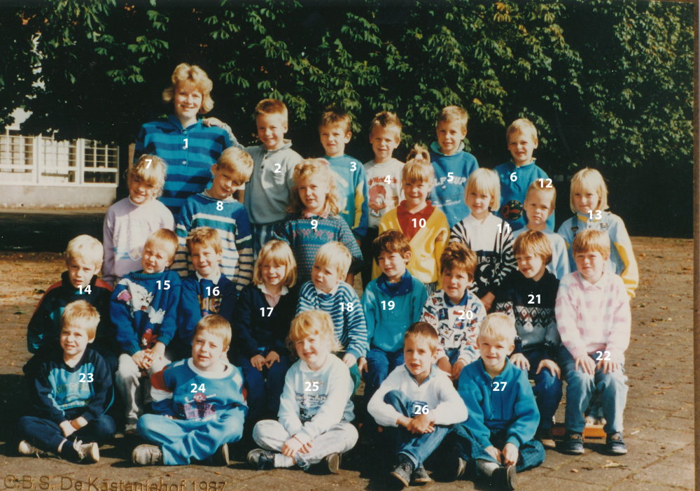 Bekijk detail van "HV13294: Groep 3 van de Christelijke Nationale Basisschool 'De Kastanjehof', in Hardenberg."