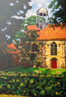 Bekijk detail van "Kerk 't Stift te Weerselo geschilderd door cursisten van schildersacademie “Le Pinceau”."