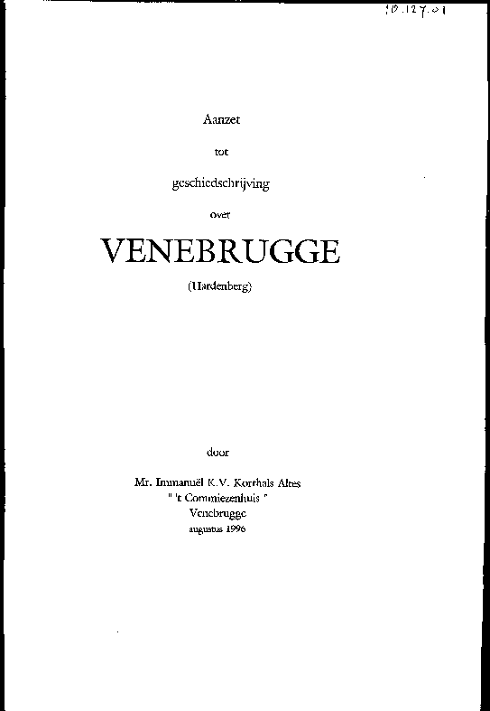 Bekijk detail van "Geschiedschrijving over Venebrugge"