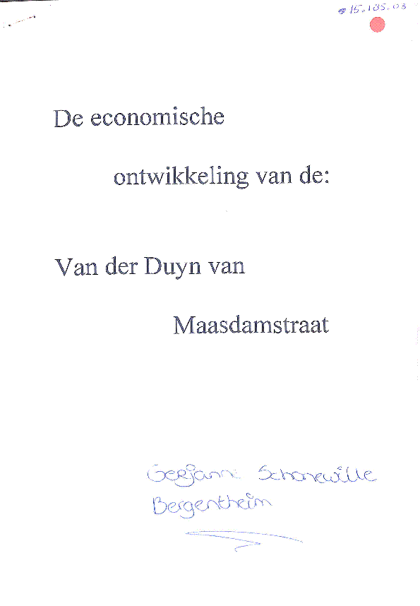 Bekijk detail van "De Economische ontwikkeling van de Van der Duyn van Maasdamstraat"