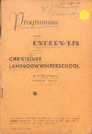 Bekijk detail van "Programma Christelijke Landbouwwinterschool 1946-1947"