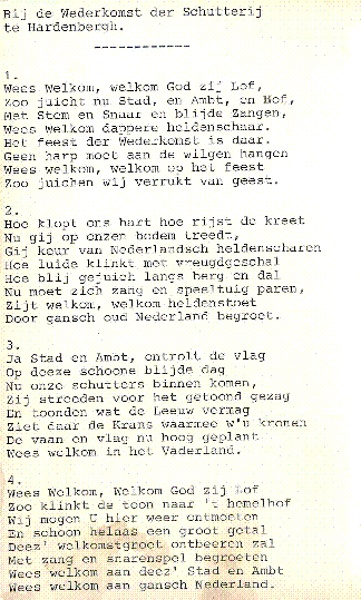 Bekijk detail van "Gedicht bij de wederkomst der schutterij te Hardenberg"