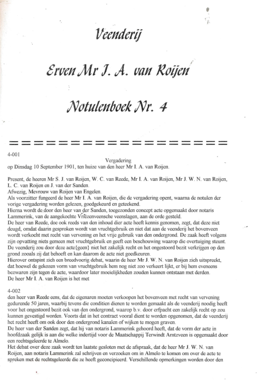 Bekijk detail van "Archief Veenderij Van Roijen: Notulen 1901-1908"