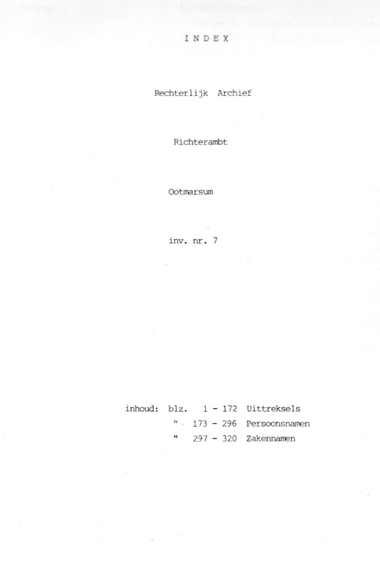 Bekijk detail van "Index 1758-1766 Rechterlijk archief Richterambt Ootmarsum. Invoernummer 7."