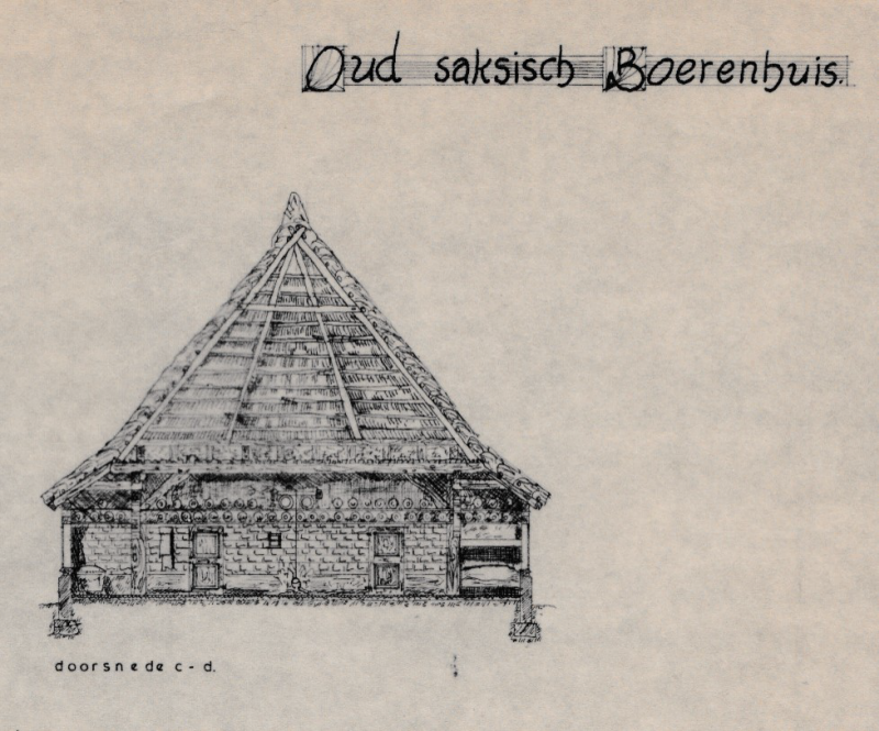 Bekijk detail van "Werktekening oud-Saksisch boerenhuis."