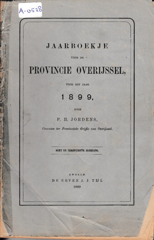 Bekijk detail van "Jaarboekje voor de provincie Overijssel: 1899."