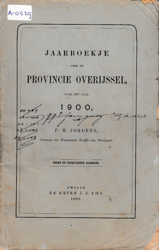 Bekijk detail van "Jaarboekje voor de provincie Overijssel: 1900."