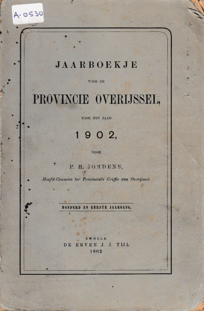 Bekijk detail van "Jaarboekje voor de provincie Overijssel: 1902."