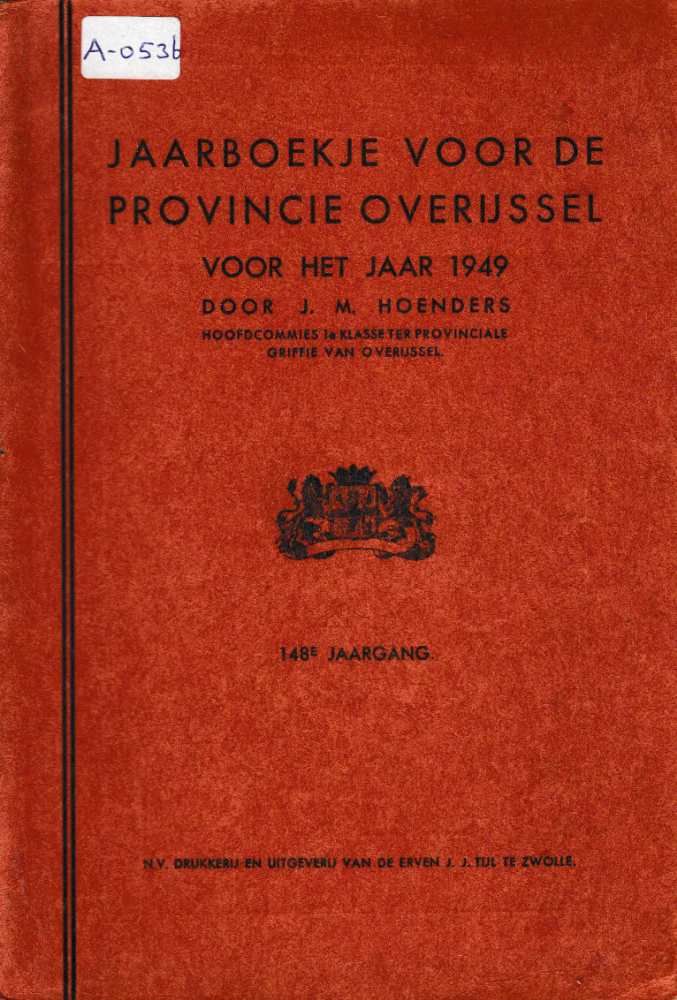 Bekijk detail van "Jaarboekje voor de provincie Overijssel: 1949."