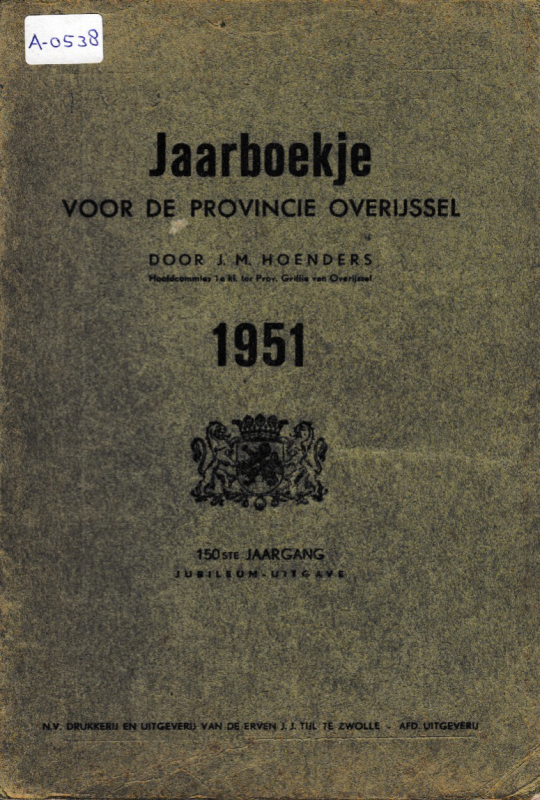 Bekijk detail van "Jaarboekje voor de provincie Overijssel: 1951"