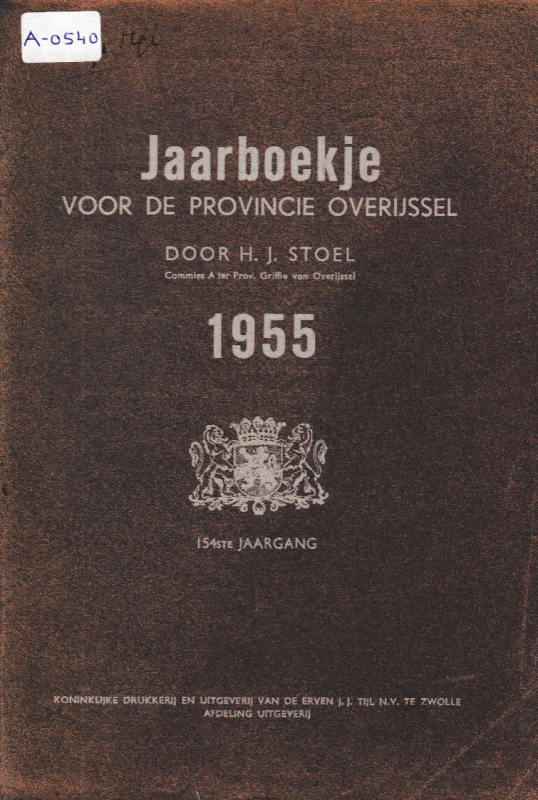 Bekijk detail van "Jaarboekje voor de provincie Overijssel: 1955."