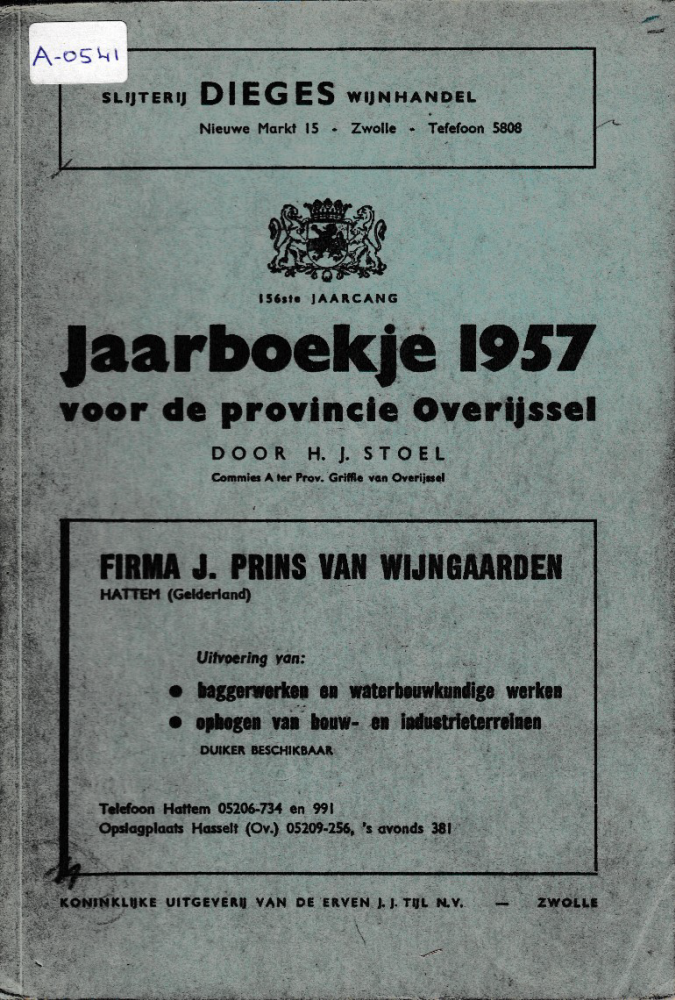 Bekijk detail van "Jaarboekje voor de provincie Overijssel: 1957."