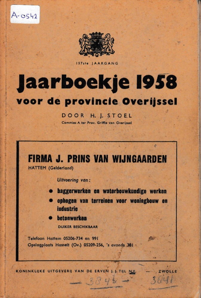 Bekijk detail van "Jaarboekje voor de provincie Overijssel: 1958."