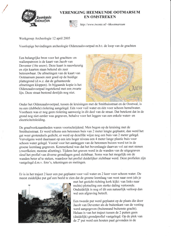 Bekijk detail van "Algemene documentatie betreffende grachtonderzoek Oostwal."