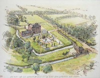 Bekijk detail van "Schets van Peter Paul Hattinga Verschure met impressie van een mogelijke ligging van het Huis Ootmarsum."