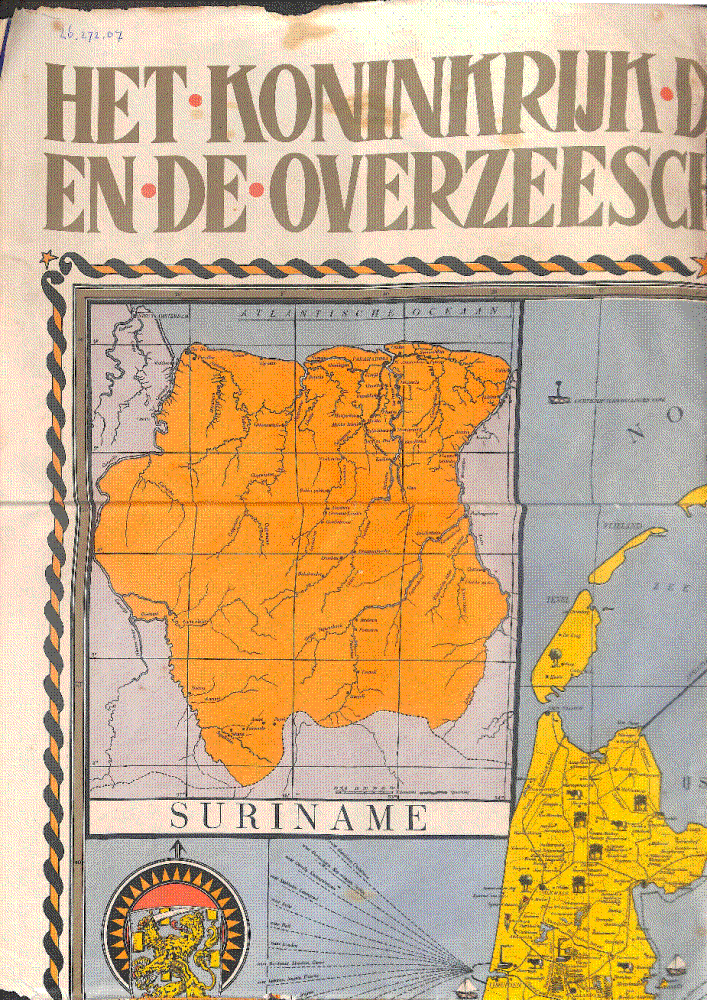 Bekijk detail van "Landkaart Het Koninkrijk der Nederlanden en de Overzeesche gebieden"