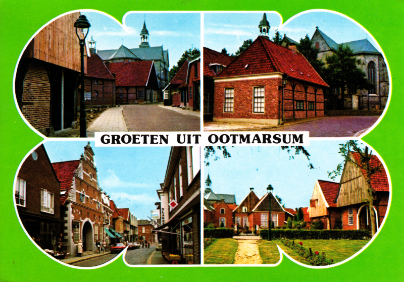 Bekijk detail van "Verzamelansichtkaart met mooie straatjes en panden in Ootmarsum"