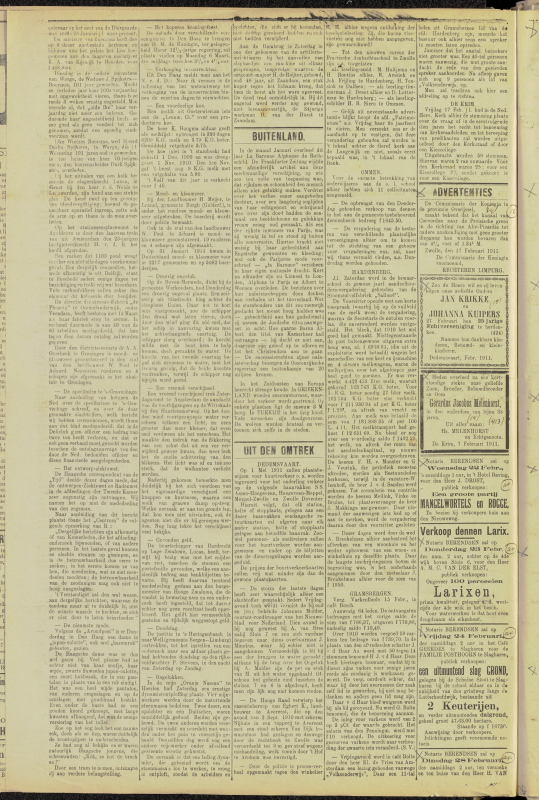 Bekijk detail van "Dedemsvaartsche Courant 22/2/1911 pagina 2 van 4<br xmlns:atlantis="urn:atlantis" />"