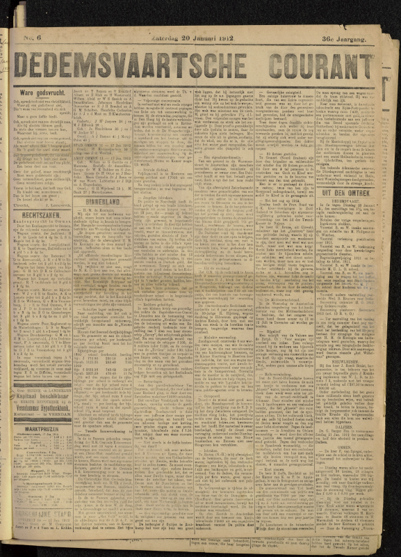 Bekijk detail van "Dedemsvaartsche Courant 20/1/1912 pagina 1 van 4<br xmlns:atlantis="urn:atlantis" />"