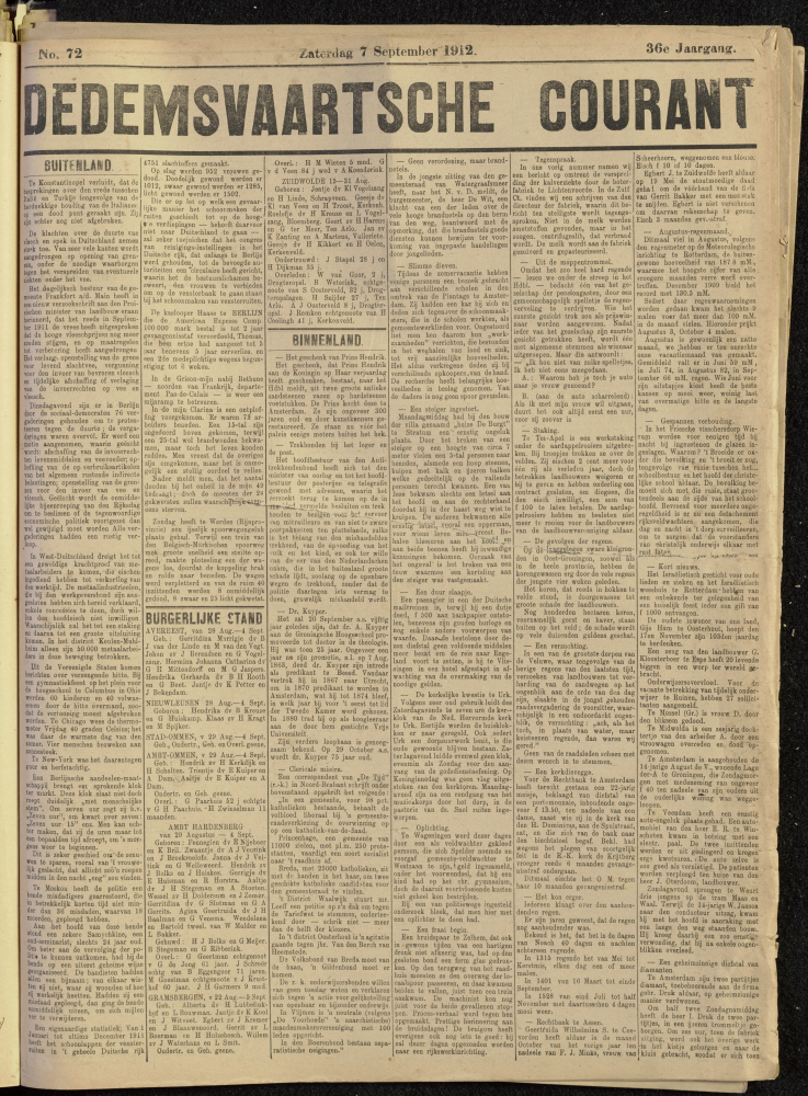 Bekijk detail van "Dedemsvaartsche Courant 7/9/1912 pagina 1 van 4<br xmlns:atlantis="urn:atlantis" />"