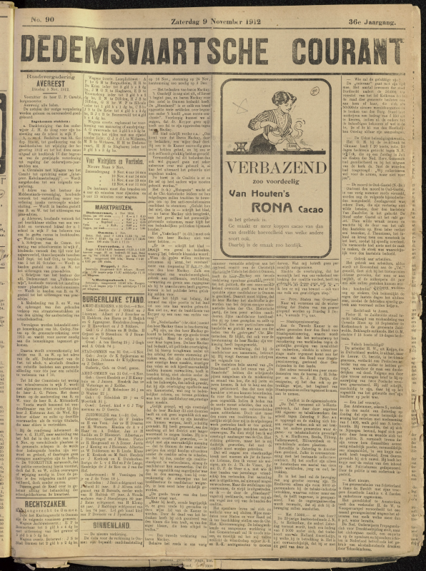 Bekijk detail van "Dedemsvaartsche Courant 9/11/1912 pagina 1 van 4<br xmlns:atlantis="urn:atlantis" />"
