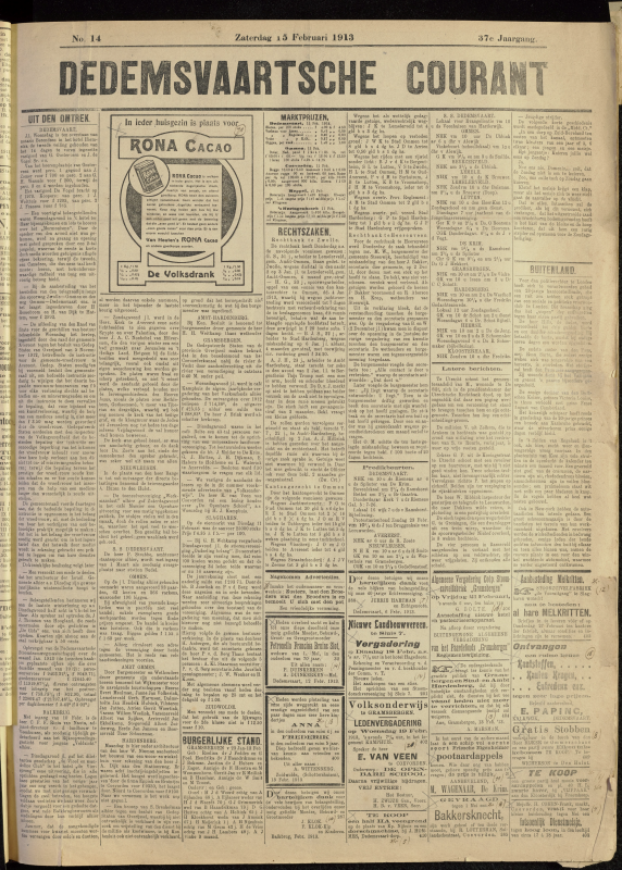 Bekijk detail van "Dedemsvaartsche Courant 15/2/1913 pagina 1 van 4<br xmlns:atlantis="urn:atlantis" />"