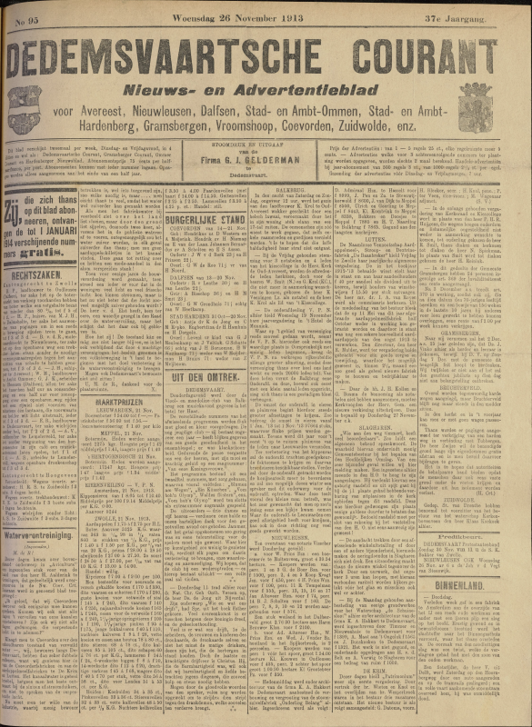 Bekijk detail van "Dedemsvaartsche Courant 26/11/1913 pagina 1 van 4<br xmlns:atlantis="urn:atlantis" />"