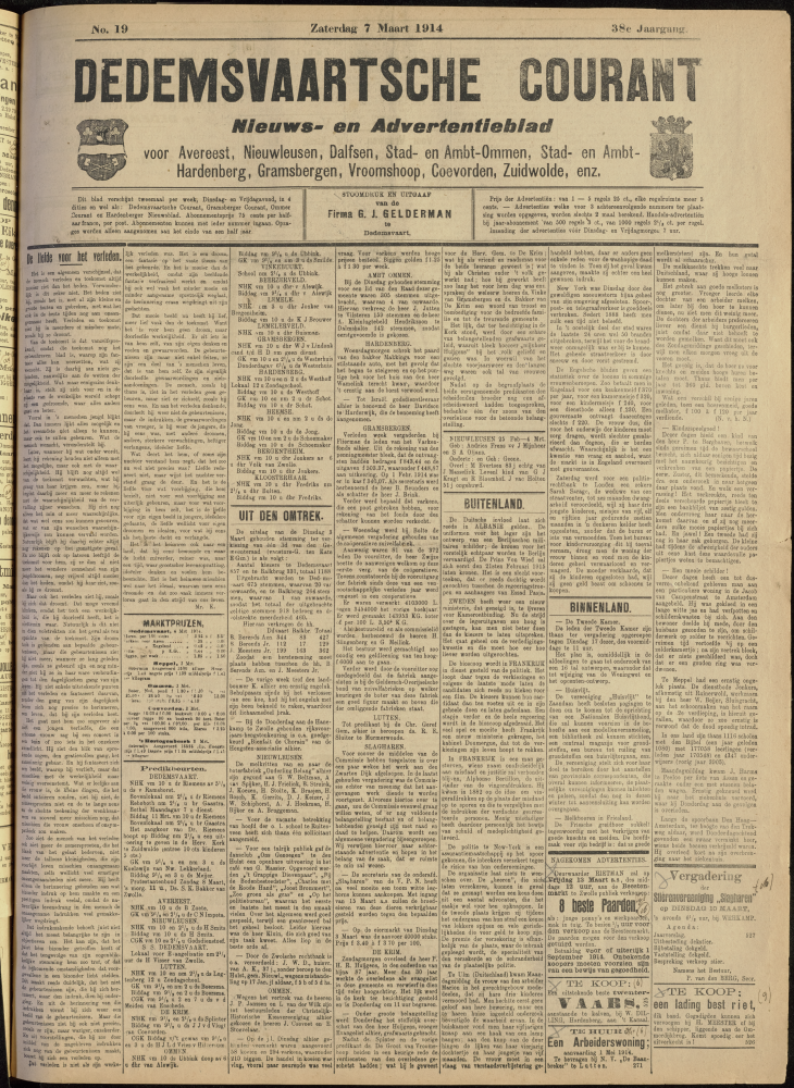 Bekijk detail van "Dedemsvaartsche Courant 7/3/1914 pagina 1 van 4<br xmlns:atlantis="urn:atlantis" />"
