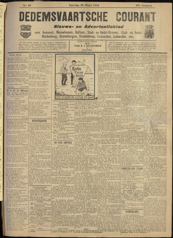 Bekijk detail van "Dedemsvaartsche Courant 28/3/1914 pagina 1 van 4<br xmlns:atlantis="urn:atlantis" />"