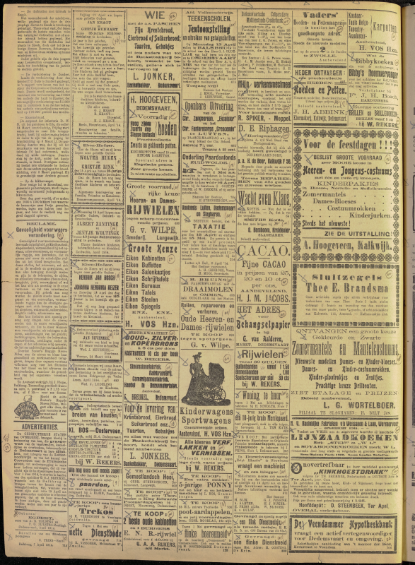 Bekijk detail van "Dedemsvaartsche Courant 11/4/1914 pagina 2 van 4<br xmlns:atlantis="urn:atlantis" />"