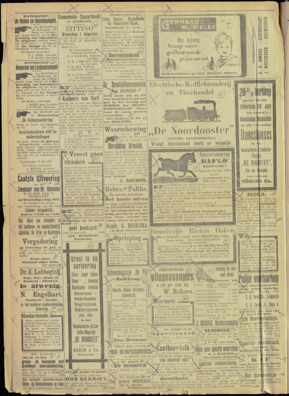 Bekijk detail van "Dedemsvaartsche Courant 28/7/1917 pagina 4 van 4<br xmlns:atlantis="urn:atlantis" />"