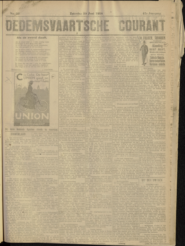 Bekijk detail van "Dedemsvaartsche Courant 15/6/1918 pagina 19 van 26<br xmlns:atlantis="urn:atlantis" />"