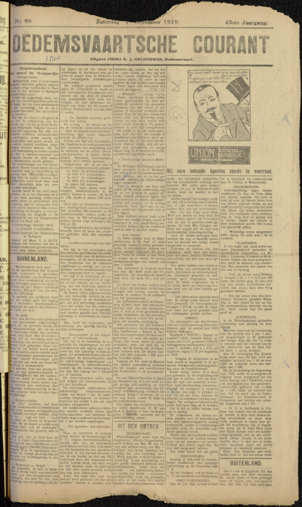 Bekijk detail van "Dedemsvaartsche Courant 29/10/1919 pagina 7 van 10<br xmlns:atlantis="urn:atlantis" />"