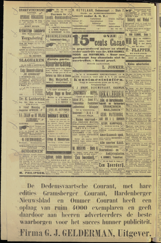 Bekijk detail van "Dedemsvaartsche Courant 18/8/1920 pagina 4 van 4<br xmlns:atlantis="urn:atlantis" />"