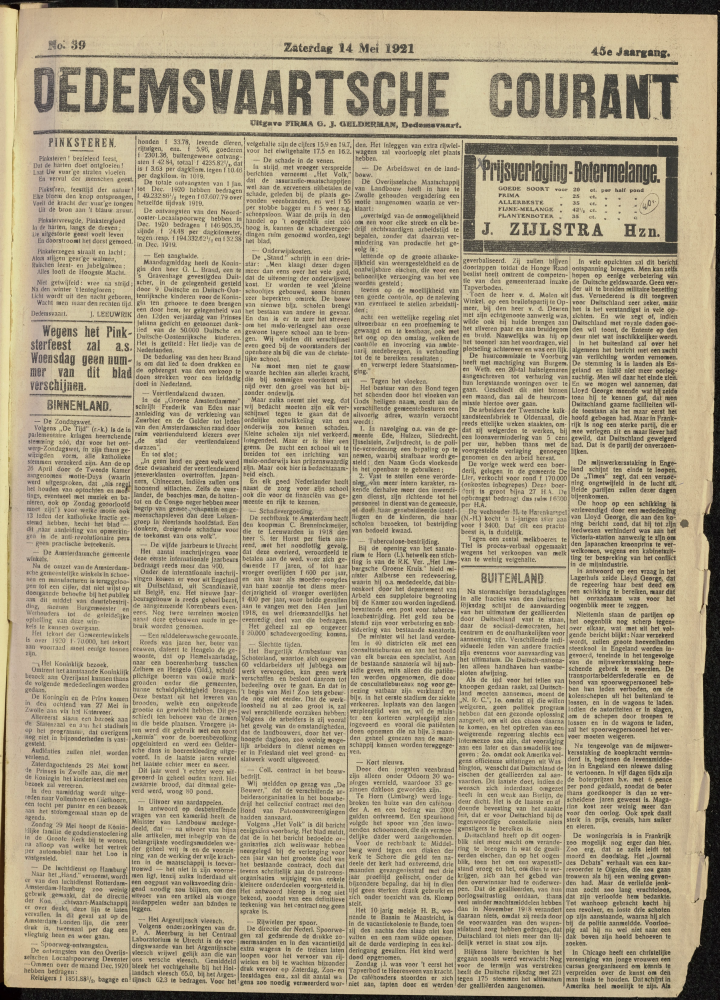 Bekijk detail van "Dedemsvaartsche Courant 14/5/1921 pagina 1 van 6<br xmlns:atlantis="urn:atlantis" />"