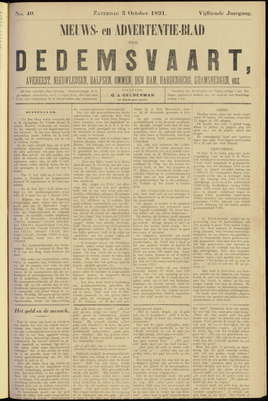 Bekijk detail van "Dedemsvaartsche Courant 3/10/1891 pagina 1 van 4<br xmlns:atlantis="urn:atlantis" />"