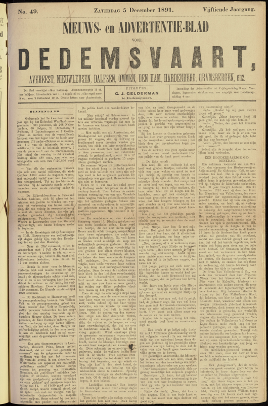 Bekijk detail van "Dedemsvaartsche Courant 5/12/1891 pagina 1 van 4<br xmlns:atlantis="urn:atlantis" />"