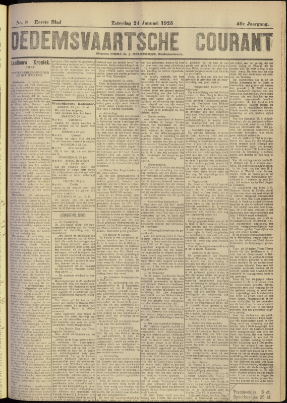 Bekijk detail van "Dedemsvaartsche Courant 24/1/1925 pagina 1 van 8<br xmlns:atlantis="urn:atlantis" />"