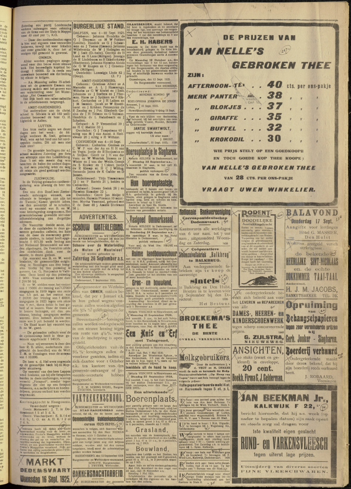 Bekijk detail van "Dedemsvaartsche Courant 12/9/1925 pagina 11 van 12<br xmlns:atlantis="urn:atlantis" />"