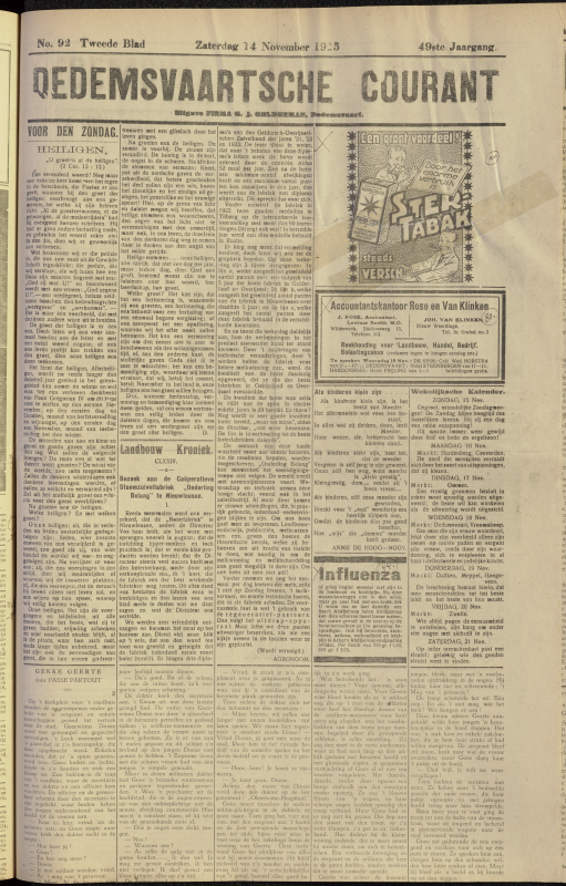 Bekijk detail van "Dedemsvaartsche Courant 14/11/1925 pagina 5 van 8<br xmlns:atlantis="urn:atlantis" />"