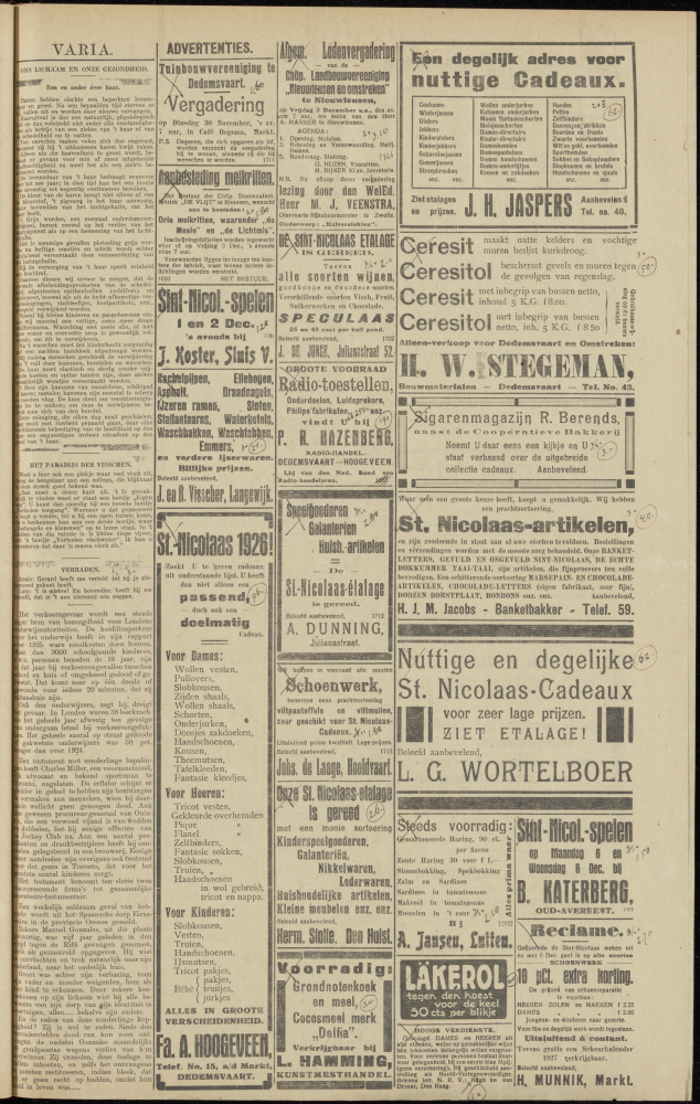 Bekijk detail van "Dedemsvaartsche Courant 27/11/1926 pagina 9 van 10<br xmlns:atlantis="urn:atlantis" />"